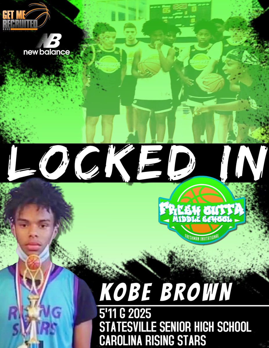 Kobe Brown is locked in for the nation’s #1 all freshman showcase camp, the GetMeRecruited Fresh Outta Middle School Showcase going down September 18-19th in Fayetteville, NC!!!
#FOMS #GMRHoops #GetMeRecruited