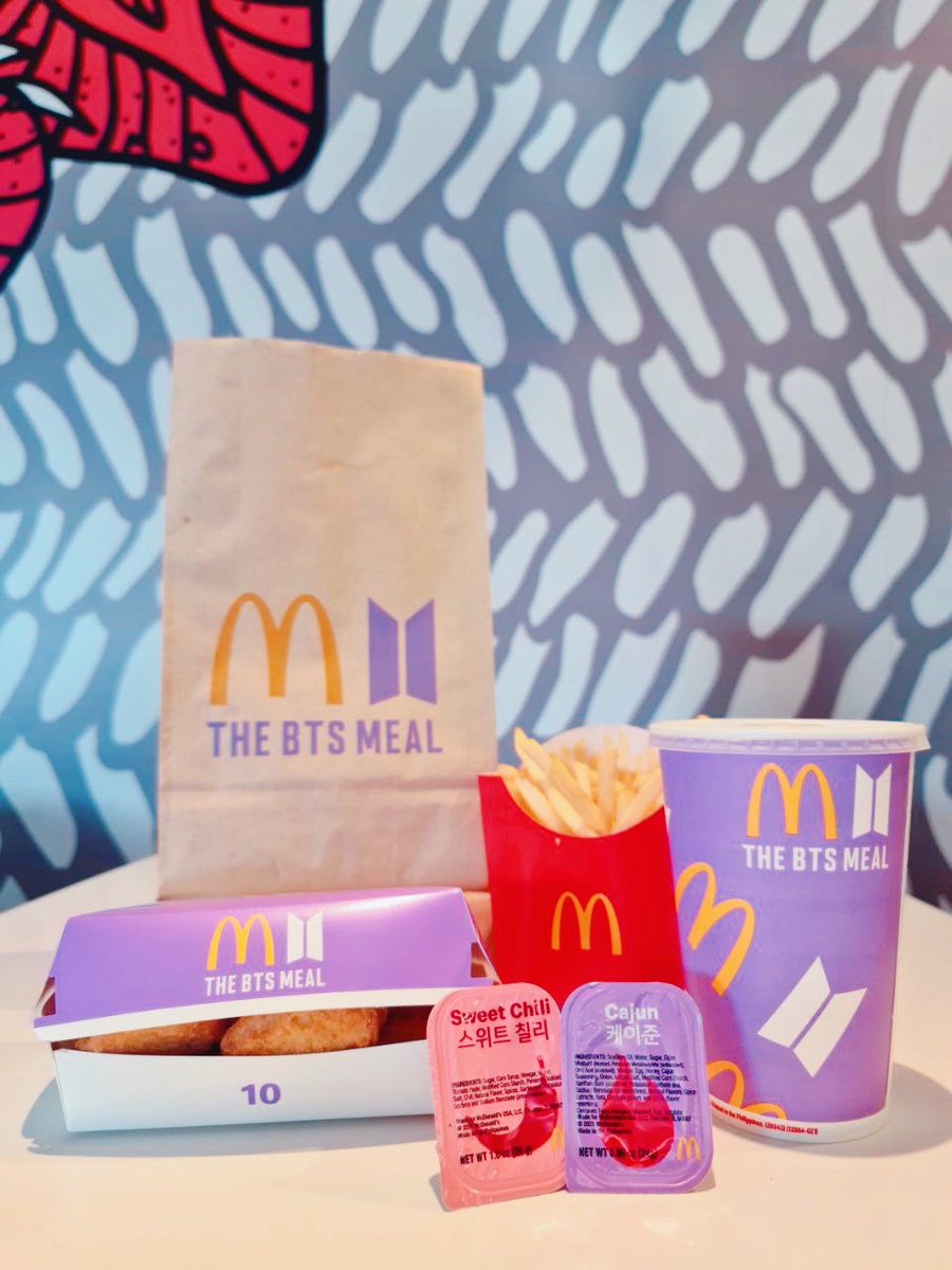 Mcdonalds BTS Meal now available! 💜

Visit us at Mcdonalds Sta. Clara, Sta. Maria, Pulong Buhangin and San Jose Muzon to try this limited edition offer! 💜 
Available via Drive Thru, Take out, Dine In, McDelivery and Grab Food.💜
Borahae! 💜💜💜
#BTSMealPh
#McdoPH