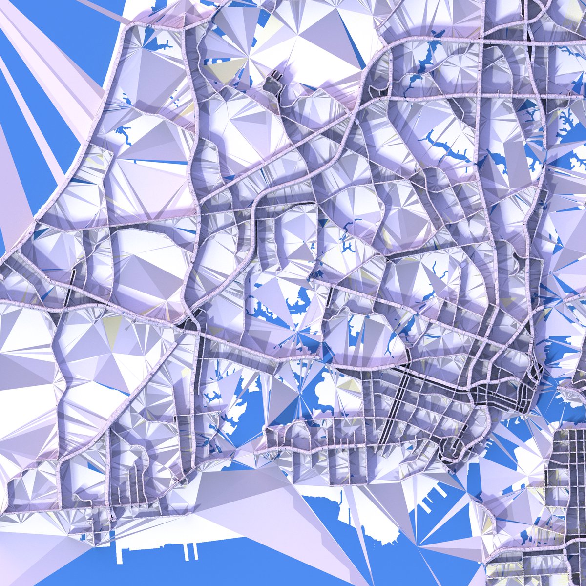 This is what happens when one overexaggerates in `plot_gg`. :P 

Can you guess the city?

#rayshader adventures in #accidentalaRt, an #rstats tale