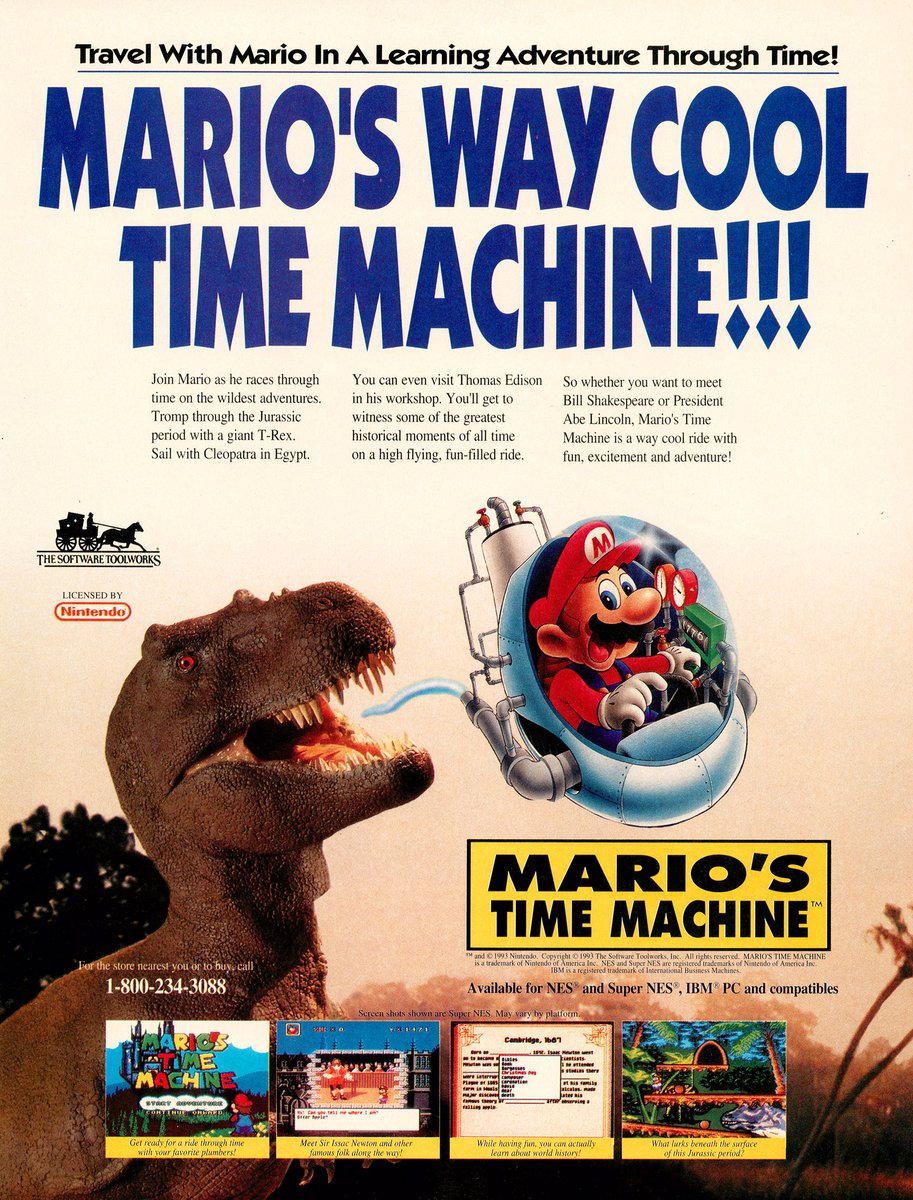 jcmartinezm82's tweet photo. #MariosTimeMachine #NES #SNES Ad (1994)

#RetroGaming #RetroGames #RetroGamer #Nintendo https://t.co/DpiN18nvUt