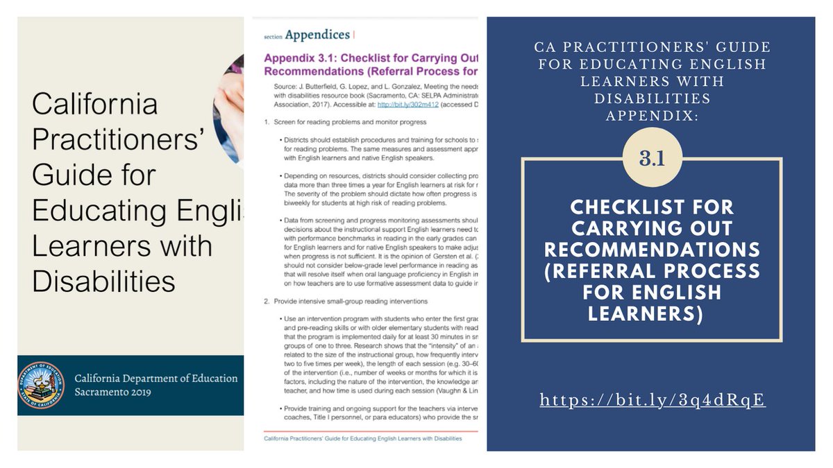 el_swd's tweet image. Teams can use this pre-referral checklist dev. by Dr. J. Butterfield (appendix 3.1) to identify areas to further investigate
&amp;amp; make informed decisions in referring English learners for SPED services. bit.ly/3q4dRqE #elswd #collectivecommitment #ICSELPA #improvingoutcomes