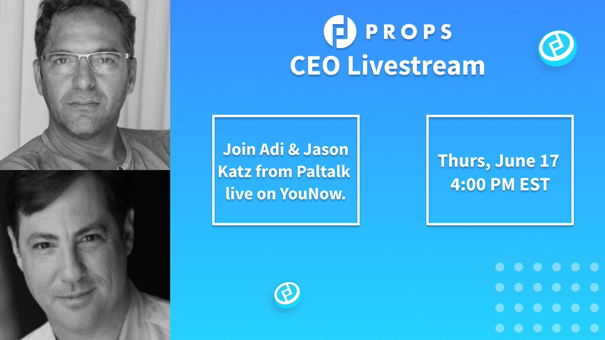 PropsProject's tweet image. 📣📣GOING LIVE ALERT: Join @didisimon in a live broadcast on @YouNow NOW with Jason Katz from @paltalk. You can join here: bit.ly/3gvRzem