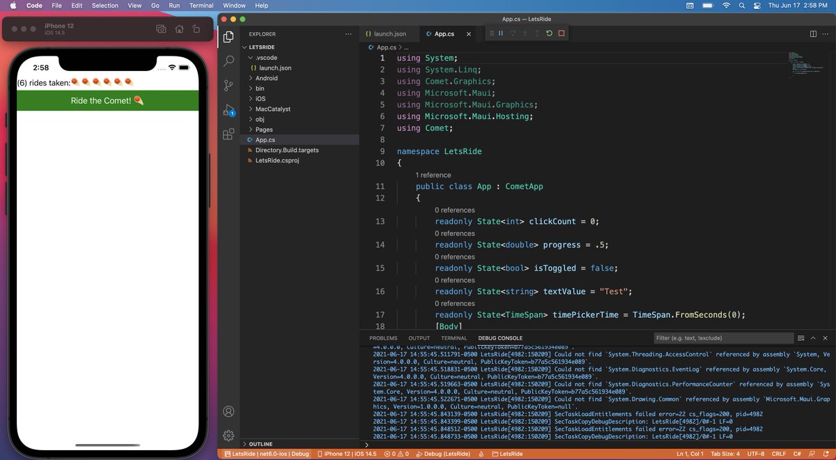 Let's Ride the ☄️ with <a href="/dotnet/">.NET</a> 6 Preview 5!

github.com/dotnet/Comet/w…

#dotnetmaui #comet