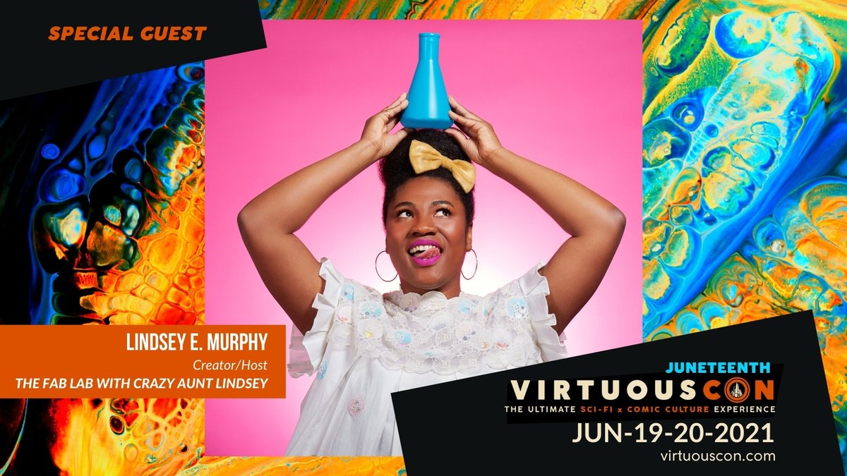 ConVirtuous's tweet photo. .@AuntLindsey is the award-winning creator/host of #TheFabLab, YouTube’s most beloved kids science web series that takes everyday science concepts and makes them into DIY projects for kids to tackle at home. Come see Lindsey this weekend at #VirtuousCon Register for FREE today! https://t.co/868uB6jlux