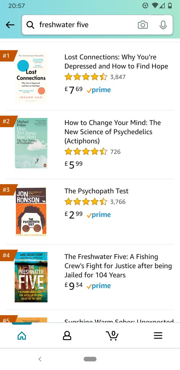 mdunn1982's tweet photo. Someone's buying it ...now up to No4 on day one #FreshwaterFive @HistoryPress @we_are_APPEAL @5men104years https://t.co/LF0BxbpUsY