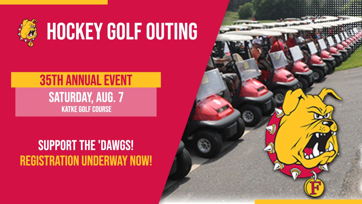 RESERVE YOUR SPOT NOW! Registration now underway for the 35th annual Ferris State Hockey golf outing on Aug. 7 <a href="/KatkeGolfCourse/">Katke Golf Course</a>! Sign up now! More info here: bit.ly/3gActZP