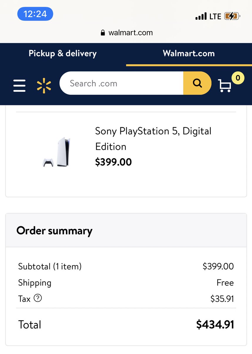 KyleMah72827939's tweet photo. @PS5StockAlerts I had to refresh like 30 times during the order https://t.co/HBjkwl1vTm