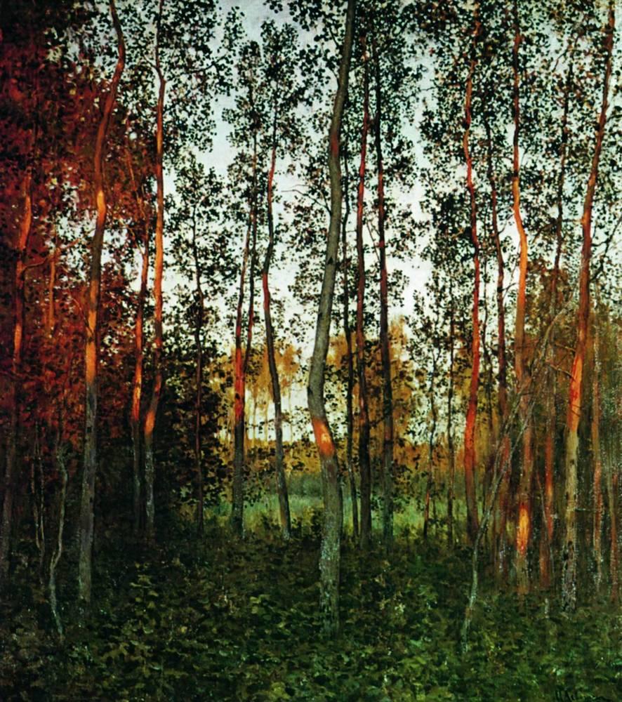 artistlevitan's tweet photo. The last rays of the sun. Aspen forest., 1897 #levitan #realism https://t.co/ZPVs0sixOZ