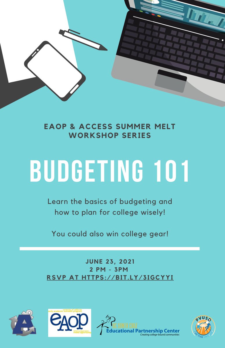 Class of 2021‼️ You are invited to the Budgeting 101 workshop happening next week! Feel free to reach out if you have any questions😊.