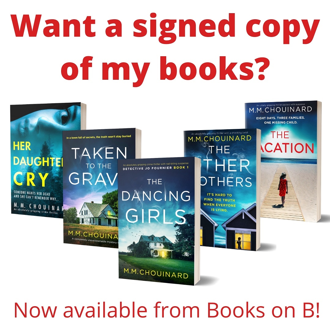 Hey, guess what?! I've had some people ask me where they can order signed copies of my books, and @booksonb has graciously agreed to help me with that! So if you're interested, hit 'em up!  booksonb.com JoFournier #mmchouinard #TheVacation #CrimeFiction