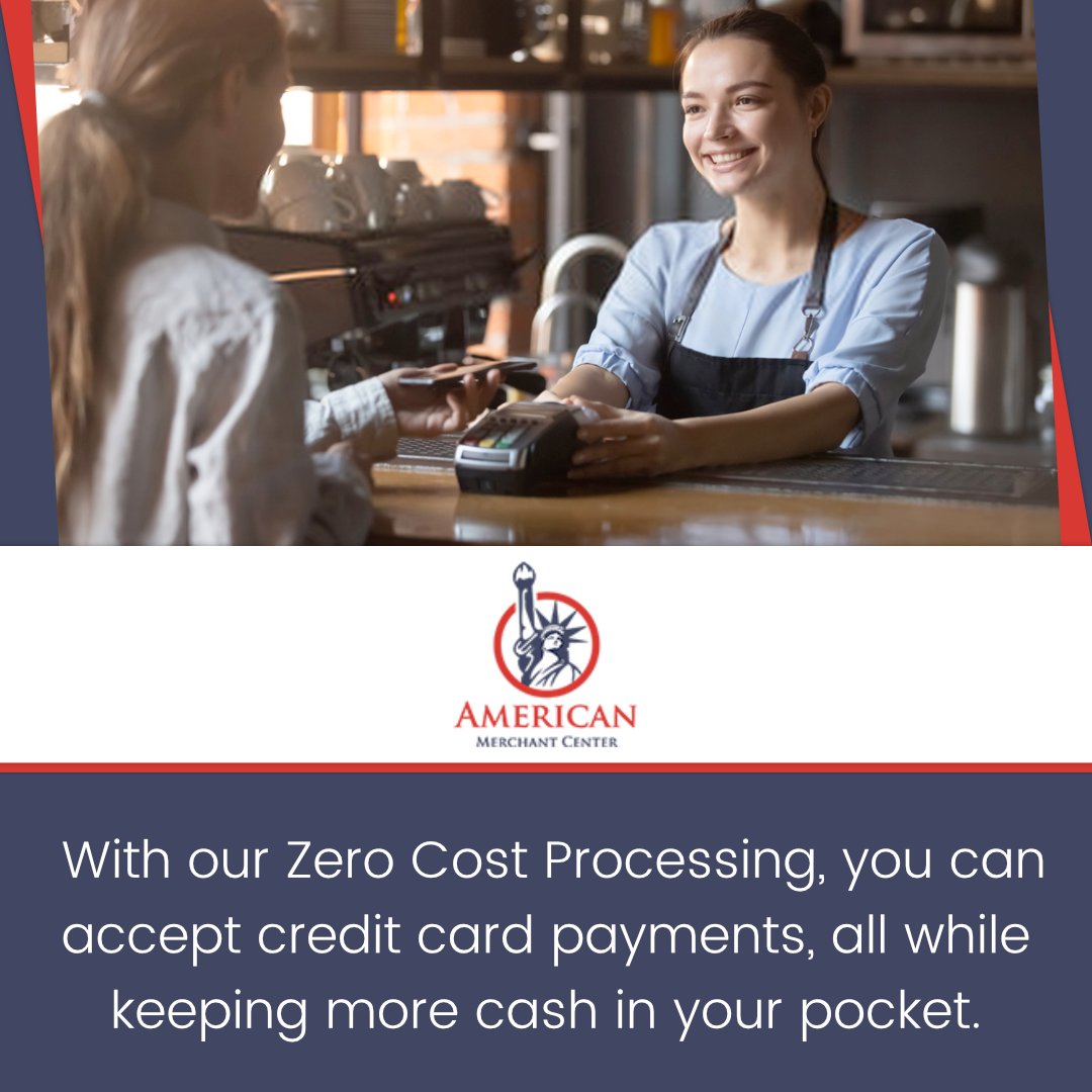 AmericanMct's tweet photo. As a business, you often need to put your customers’ needs first. With our #ZeroCostProcessing, you can accept credit card payments, all while keeping more cash in your pocket. https://t.co/D3U7VBQpzr https://t.co/iSlSRFruvE