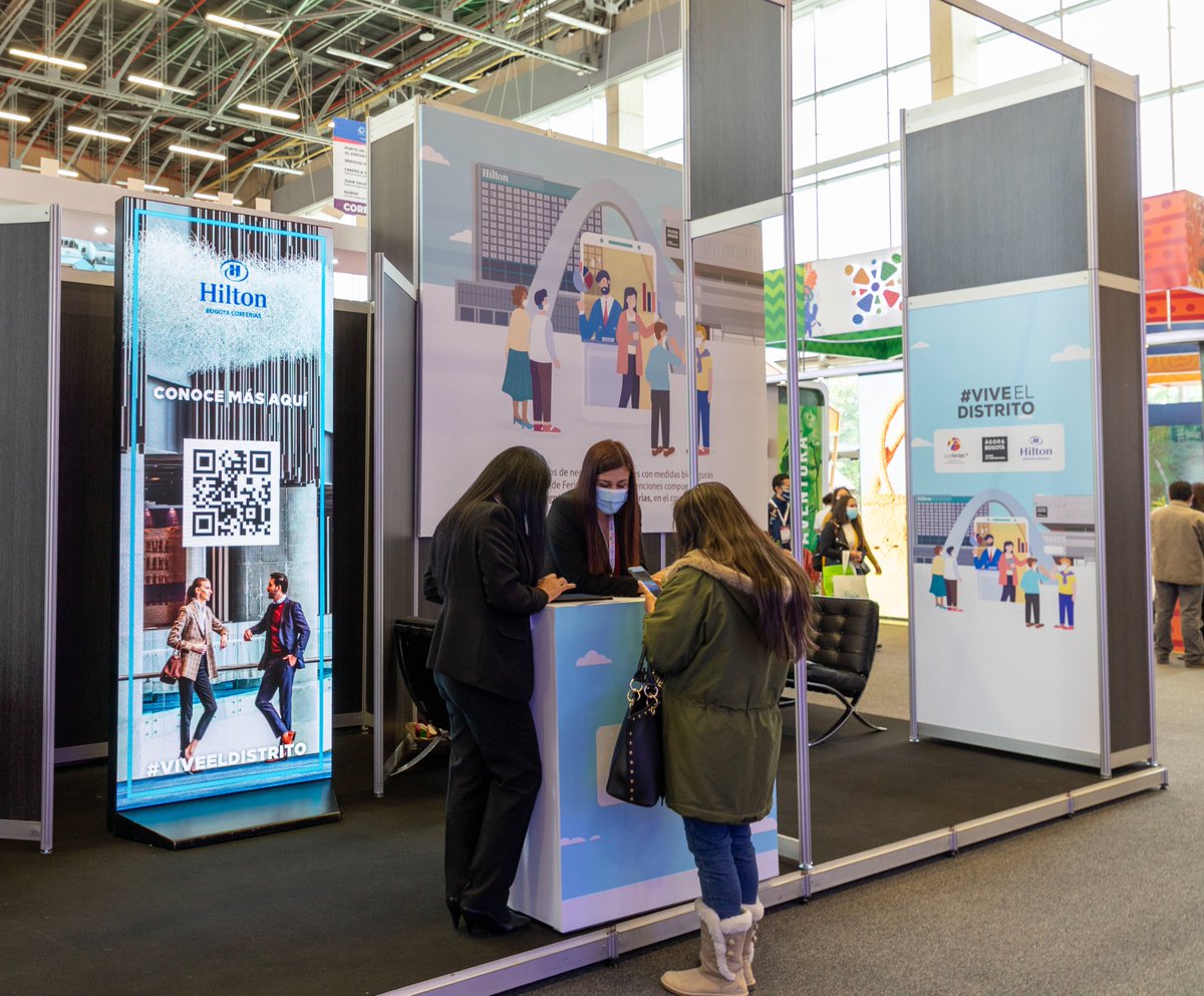 AgoraBogota's tweet photo. Conoce más sobre el Distrito de Ferias, Eventos y Convenciones en nuestro stand ubicado en el pabellón 17 de la feria #VitrinaAnato2021 en Corferias. ¡Vive grandes experiencias, #ViveElDistrito! 🌟
Un Distrito formado por @CorferiasBogota,
@HiltonCorferias y #ÁgoraBogotá. https://t.co/XkZdJ5LKv7