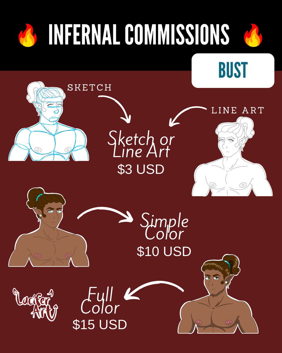 LuciferArt69's tweet photo. Hello everyone, I'm so excited to announce to y'all "The opening of my commissions"🤗 I'm so happy and ready to draw, I hope you like it and help me give me with your ❤️, share with your friends and Rt in your profiles, Here are the info for the commissions, for more details DM🔥 https://t.co/dzoCHCJep3