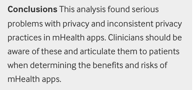 AliRaja_MD's tweet photo. #MobileHealth and Privacy: cross sectional study
Gioacchino Tangari, et al. @Macquarie_Uni
https://t.co/gSD82vUvCx
@bmj_latest
#mHealthApps https://t.co/emwFR0mF9M
