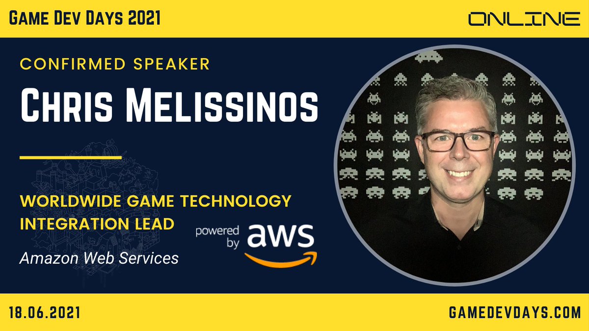 gamedevdays's tweet image. Meet our awesome speakers for tomorrow:
Chris Melissinos from Amazon Web Services!
Follow gamedevdays.com for details! (It's free!)
#gamedev #gddg21 #gamedevdays