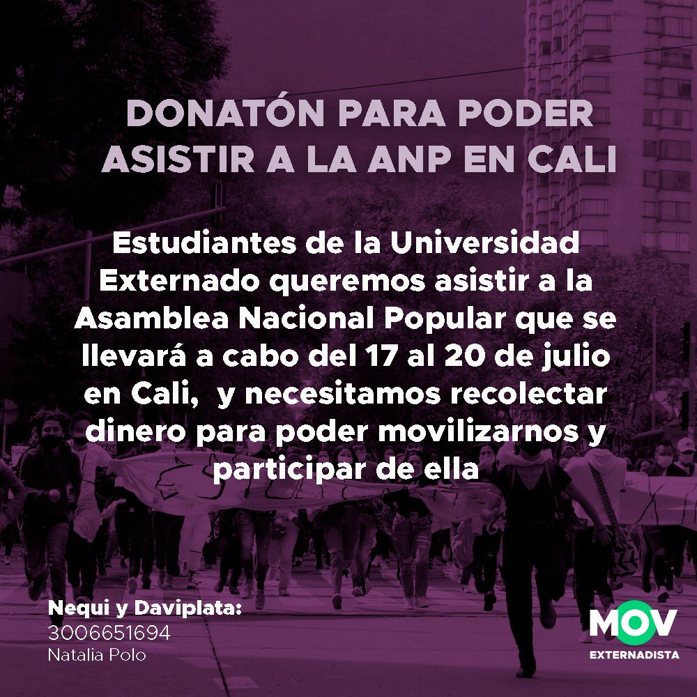 MovimientoExte1's tweet photo. La recolecta es de vital importancia para que podamos asistir a la asamblea ✊🏼

Ayúdennos a compartir 
.
.
.
.
.
.
.
.
.
#paronacionalcolombia #paroestudiantil #ANP #soscolombia https://t.co/y3b8UWT5UF