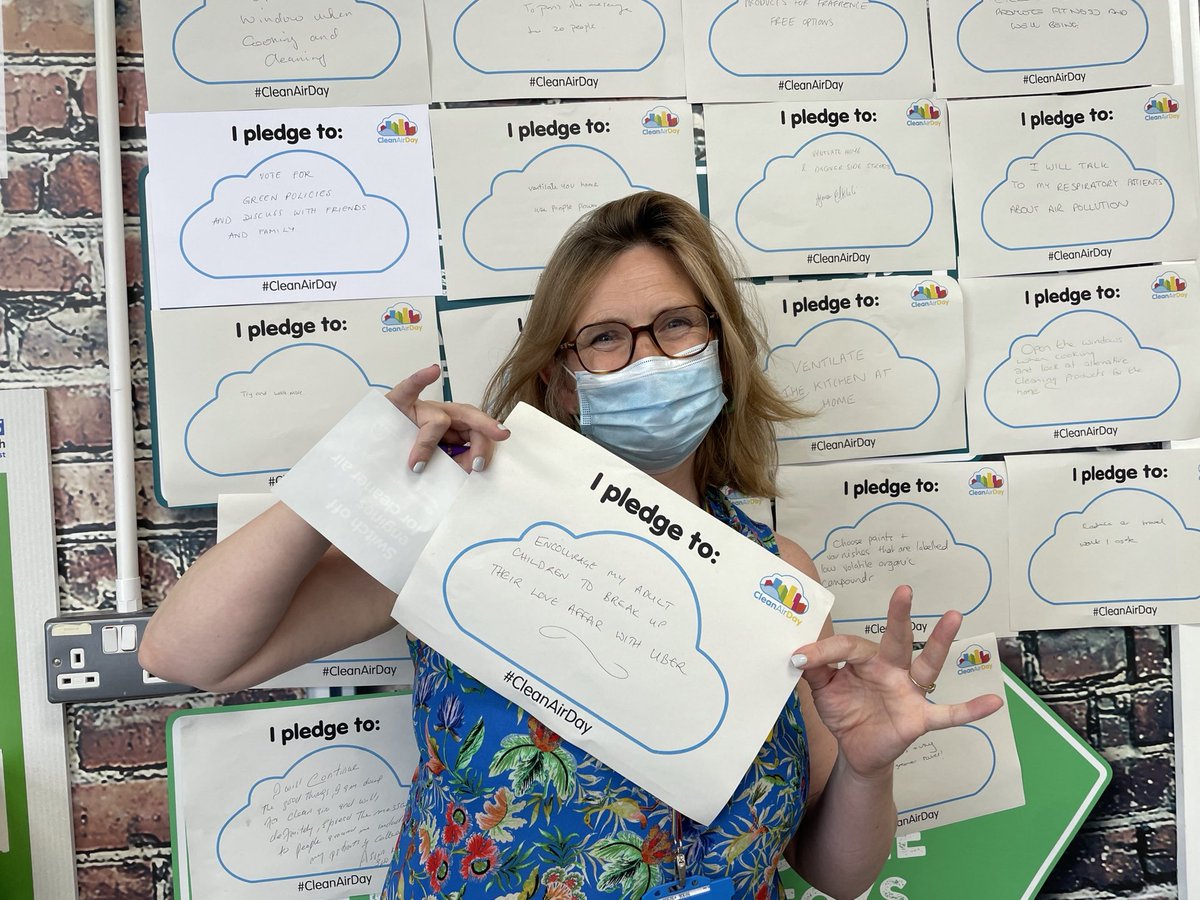 Thanks to everyone ⁦@WhippsCrossHosp⁩ for your #cleanairday pledges ... what’s can you do today to make air cleaner ⁦@DavidJHobden⁩