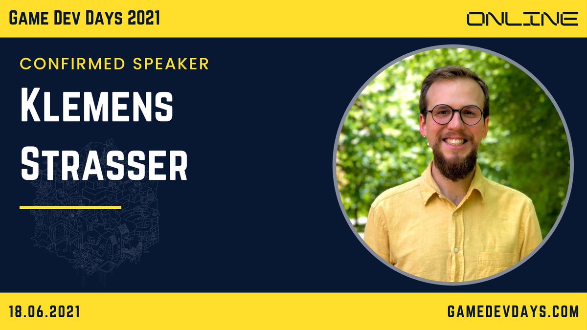 gamedevdays's tweet image. Meet our awesome speakers for tomorrow:
Klemens Strasser (@klemensstrasser), an iOS and Game Developer from Graz, Austria.
Follow gamedevdays.com for details! (It's free!)
#gamedev #gddg21 #gamedevdays