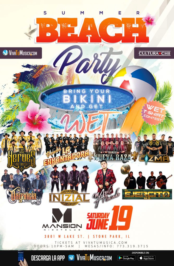 ¡Summer Beach Party📅Sat 6/19/21 @ Mansion Nightclub!🎶🌴Info: VivaTuMusica.com/56223