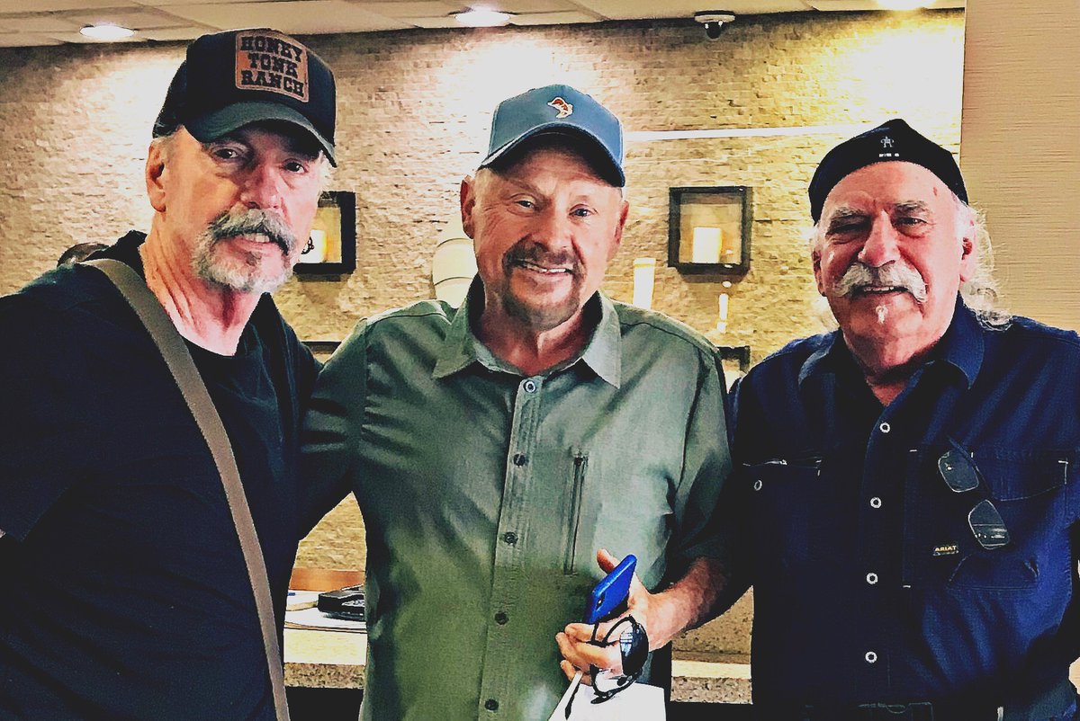 Ran into our buddy <a href="/MoeBandyMusic/">Moe Bandy</a> at the hotel today. We hope to see ya at the big show tonight with him and <a href="/GeneWatsonMusic/">Gene Watson</a> in Houston, TX.
