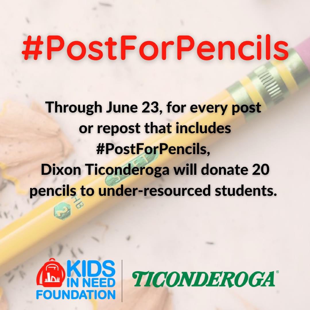 KidsInNeed's tweet photo. Where would your education journey be without a pencil? 

Help her pencils in the hands of underserved students who need them the most. 

Keep your #PostForPencils coming! https://t.co/wYNOZiFlMr
