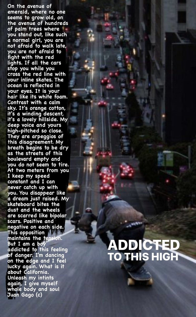 ionztomo16's tweet photo. C a l i f o r n i a 🛼
By Juan Gago (c) ✍️
#california #redlights #inlineskates #poems #urbanpoetry #aesthetic #writingwithstyle https://t.co/zr0FQSItJx
