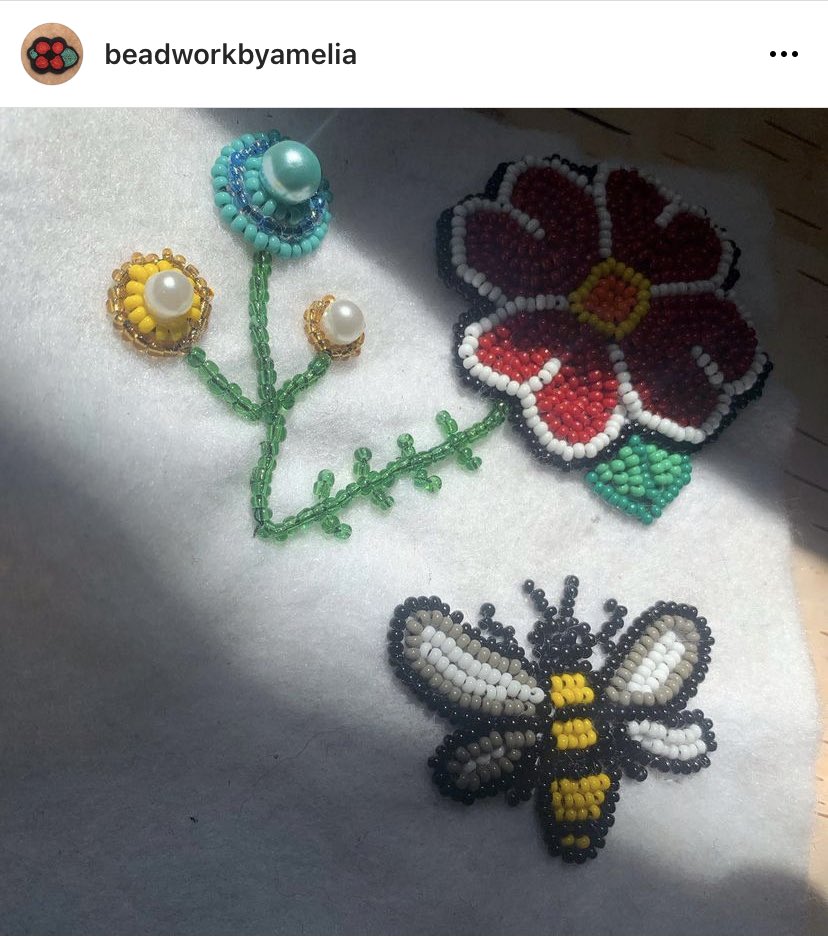 juliedrich's tweet photo. So proud of the beadwork Amelia has been doing during the pandemic. Thanks Métis Nation for getting her started. @QuesnelleRuth @MetisNationON 
https://t.co/ASQCr5MOJV https://t.co/Gh7nwOj5RW
