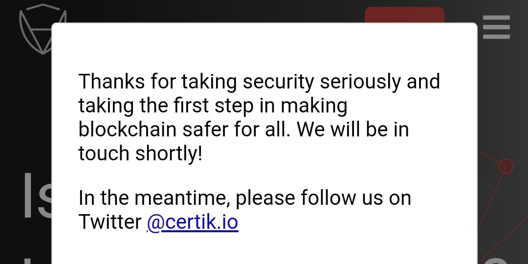 PaisaToken's tweet photo. Audit Request Submitted to @certikorg
.
.
#paisa #paisatoken #crypto #codeshield #CodeshieldAudit #binance #bnb #safemoon #bep20 #shib #certikaudit #audit #auditreport #certik #securityaudit #smartcontracts #smartcontractaudit #techrate #SmartContractSecurityAudit #BSC https://t.co/HRqhKA0PCz