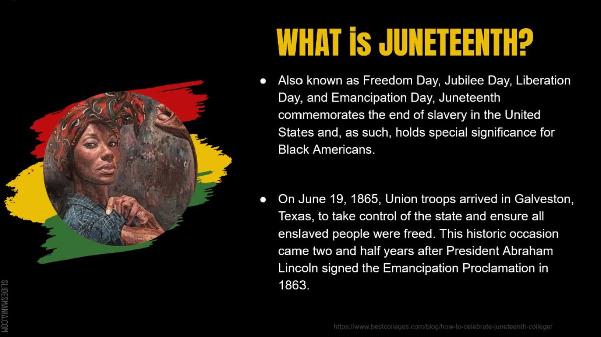 Today is Juneteenth! You can learn more about Juneteenth’s history and how to celebrate the holiday at bestcolleges.com/blog/how-to-ce….