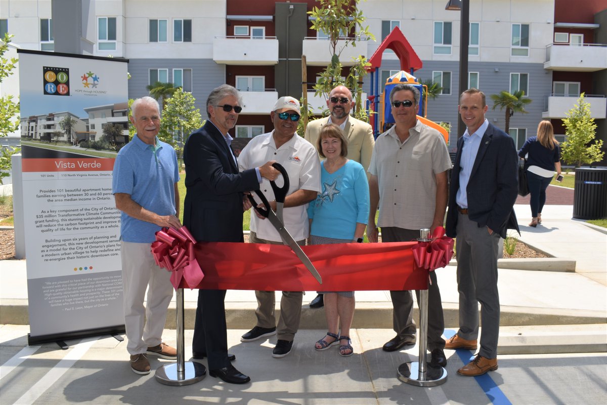It's time to celebrate, our new Vista Verde community in Ontario is officially open! We celebrated the Grand Opening of Vista Verde with our partners at the <a href="/CityofOntario/">City of Ontario</a>, @hopethf, and the California Strategic Growth Council this morning. Learn more: bit.ly/3vA45xQ.