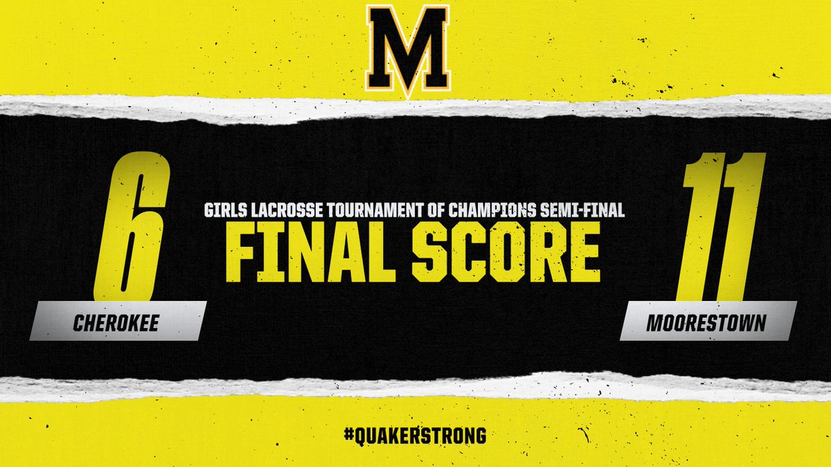 MHSQuakers's tweet photo. @NJSIAA Tournament of Champions Semi-Final Final Score:
Cherokee - 6
@mglaxquakers - 11
@mglaxquakers will play Oak Knoll on Saturday for the ToC Final at 4pm at Mount Olive High School
#quakerstrong https://t.co/CK8SZzlBaR