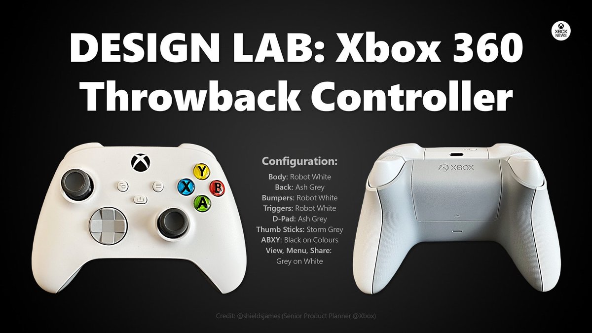 _XboxNews's tweet photo. Thanks to @shieldsjames you can create your own Xbox 360 throwback next-gen controller. https://t.co/o6bd2xJIxY