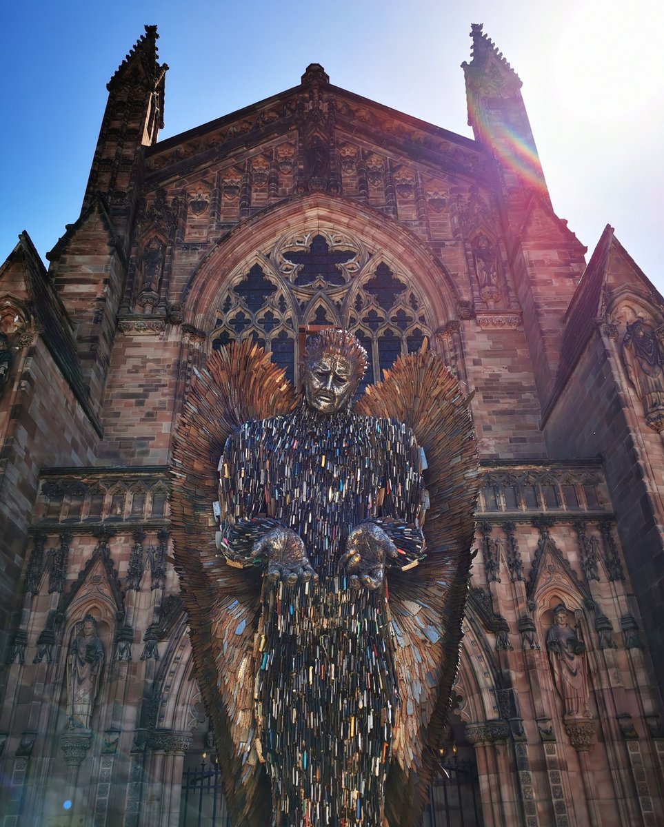 CsullogF's tweet image. The Knife Angel, Hereford Cathedral