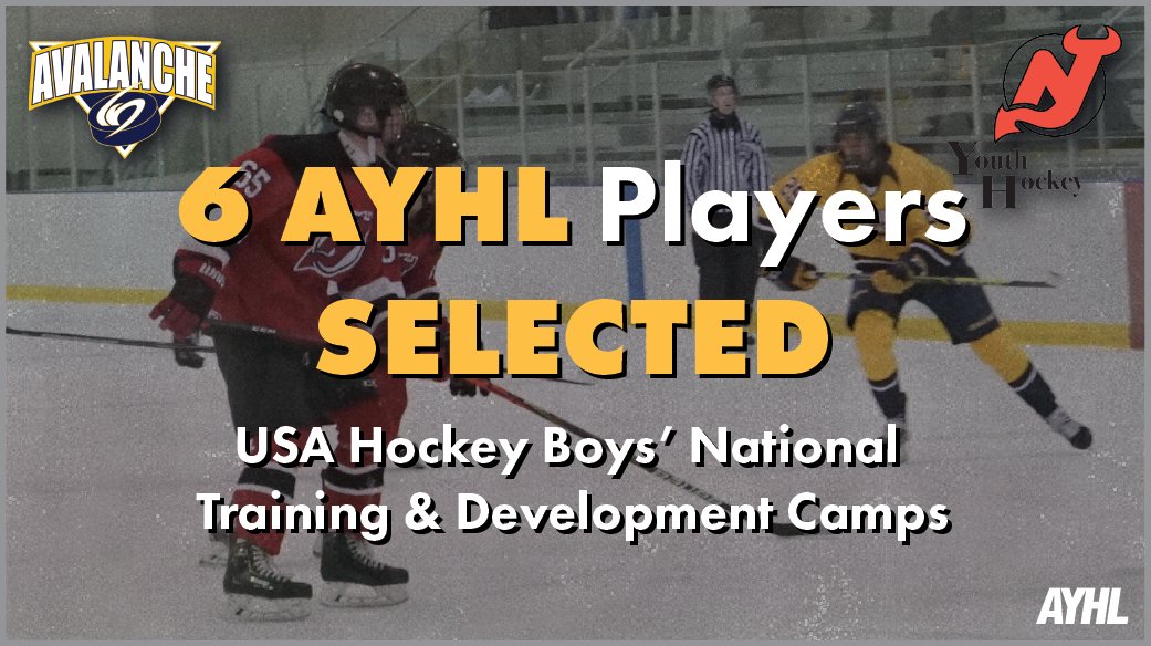 Congrats to the players who were selected for the <a href="/usahockey/">USA Hockey</a> Boys' National Training &amp; Development Camps:

Griffin Erdman (NJ Avalanche)
Hudson Gorski (NJ Devils)
Brian Lonergan (NJ Avalanche)
Myles McGovern (NJ Devils)
Riley Mullen (NJ Avalanche)
Benjamin Yurchuk (NJ Avalanche)
