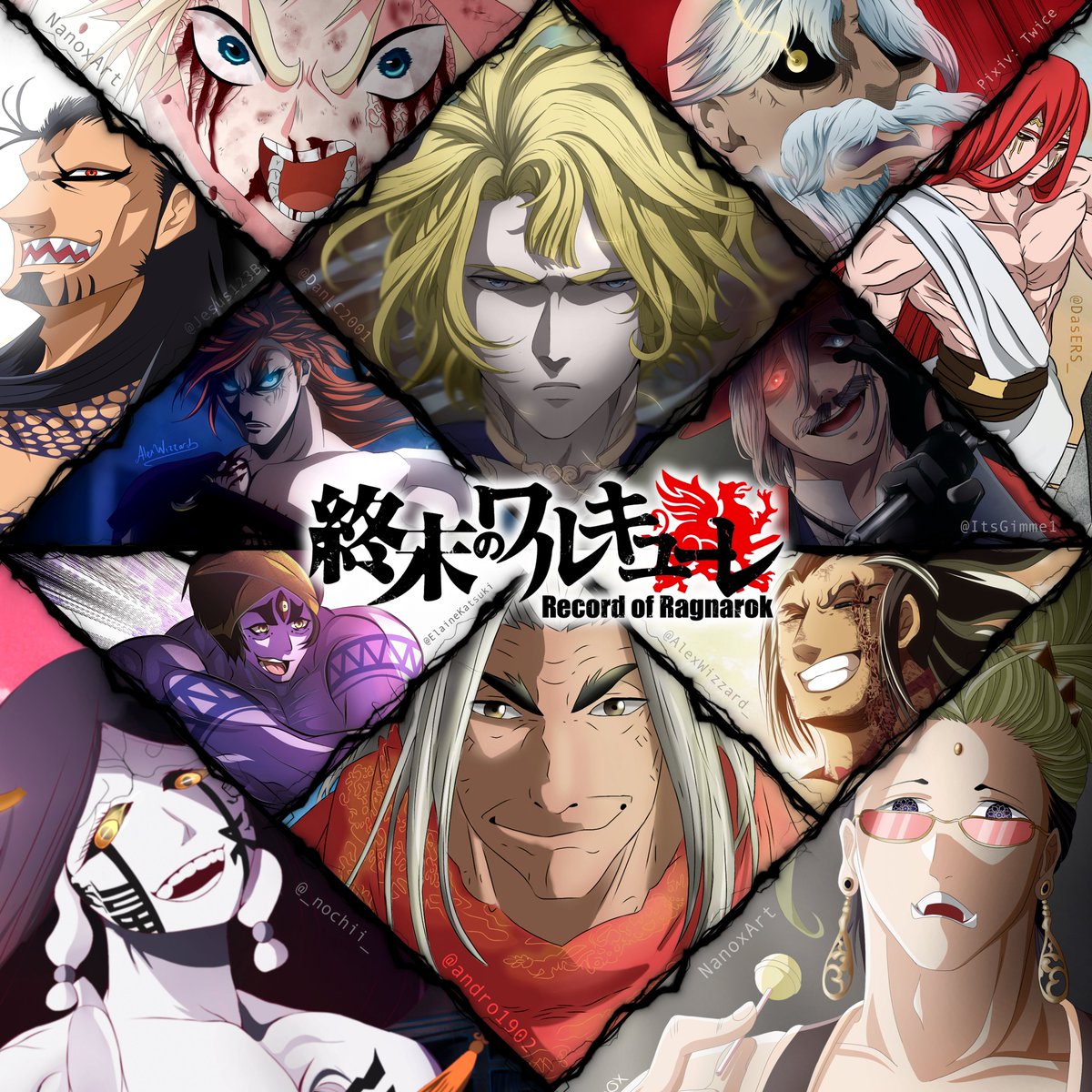 AlexWizzard_'s tweet photo. Collab de Shuumatsu con panas para conmemorar el anime🥳
todos los peleadores humanos y dioses hasta la fecha.
Poseidon: @DanLC2001 
Adan y Buda: @NanoxArt 
Zerofuku: @_Nochii_ 
Shiva: @ElaineKatsuki  

#shuumatsunovalkyrie #RecordofRagnarok #anime #終末のワルキューレ #COLLAB https://t.co/9kbLpVBE7F