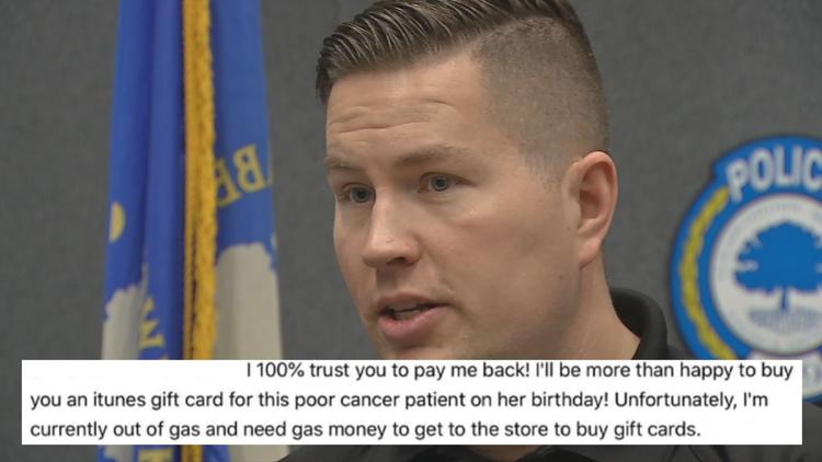 An <a href="/Etownpd/">Elizabethtown Police</a> officer penned a witty response after being targeted by scammers: wdrb.news/3vz2XKL | <a href="/StephanWDRB/">Stephan Johnson</a>