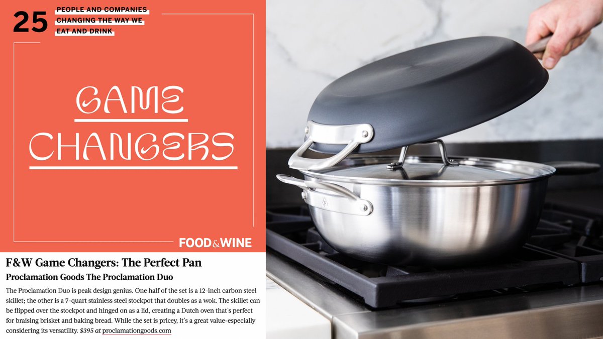 Proclamation Goods has been named to <a href="/foodandwine/">Food & Wine</a>'s inaugural list of Game Changers making a positive difference in the food world. We are thrilled and proud to be included alongside so many innovators, artists and leaders in the culinary field. #FWGameChangers