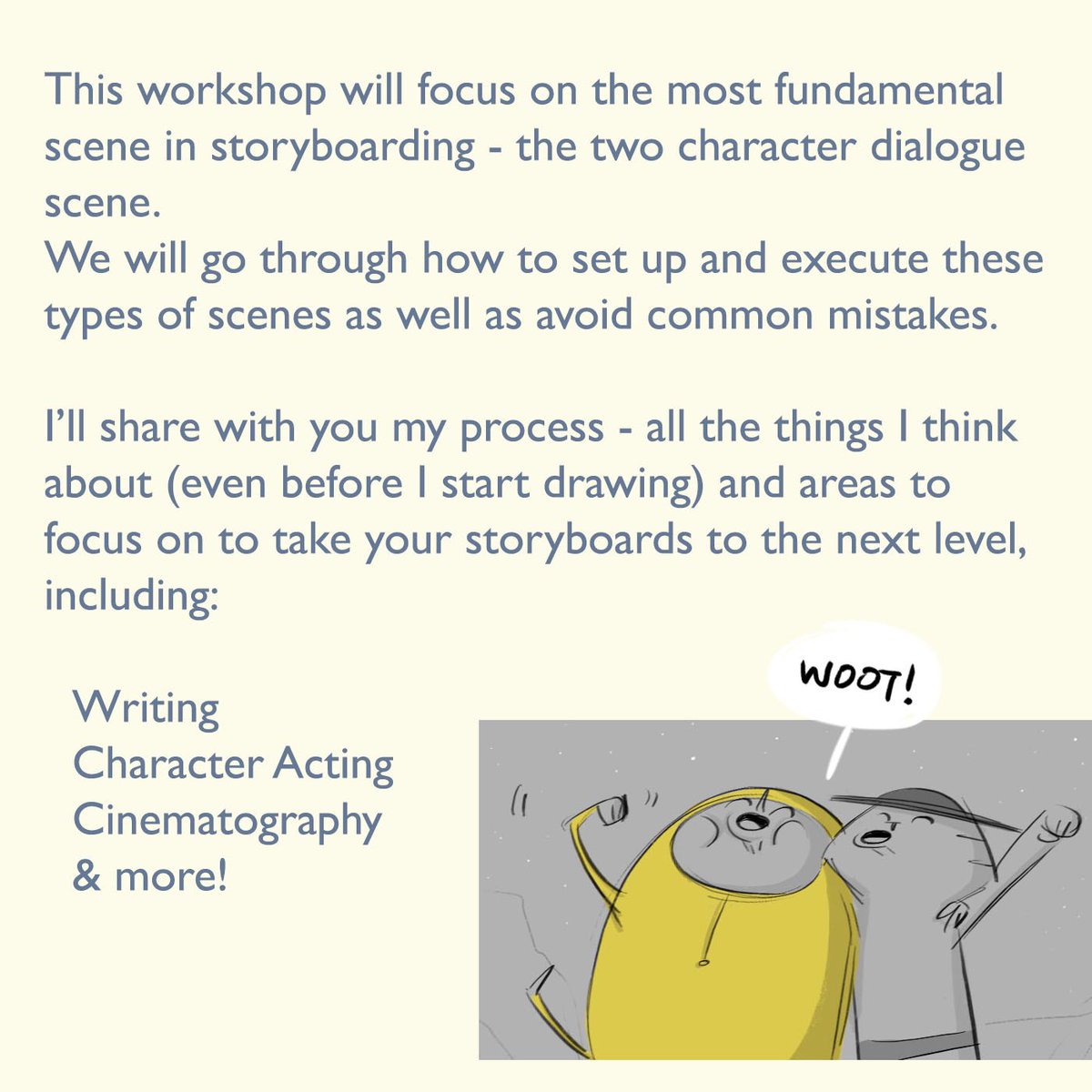 maggiemkang's tweet photo. Registration starts tomorrow!
Go to https://t.co/TsACG4d4oF for more details #storyboard #storyboarding #animation https://t.co/VXmMzGfExc