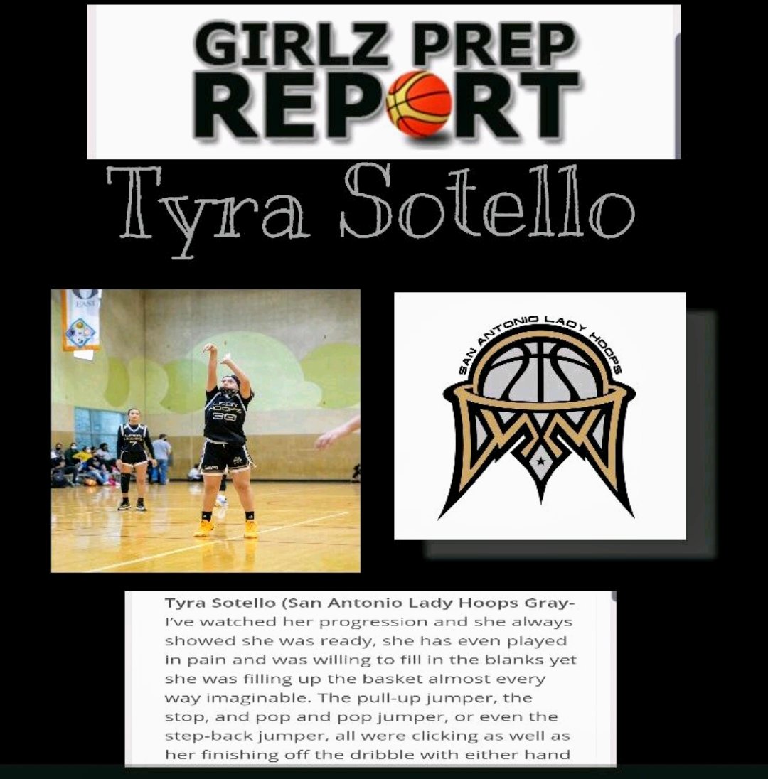 Jennifer_LynnT's tweet photo. Work = Results! Tyra is committed to perfecting her skill day in and day out, girl's got goals and nothing can stop her!! Thank you @girlzprepreport for acknowledging Tyra's abilities and heart on the court. @TyraSotelo_ @BballBrennan @LadyRaiderWBB @TeamFortWorth https://t.co/9DcPVptfN7