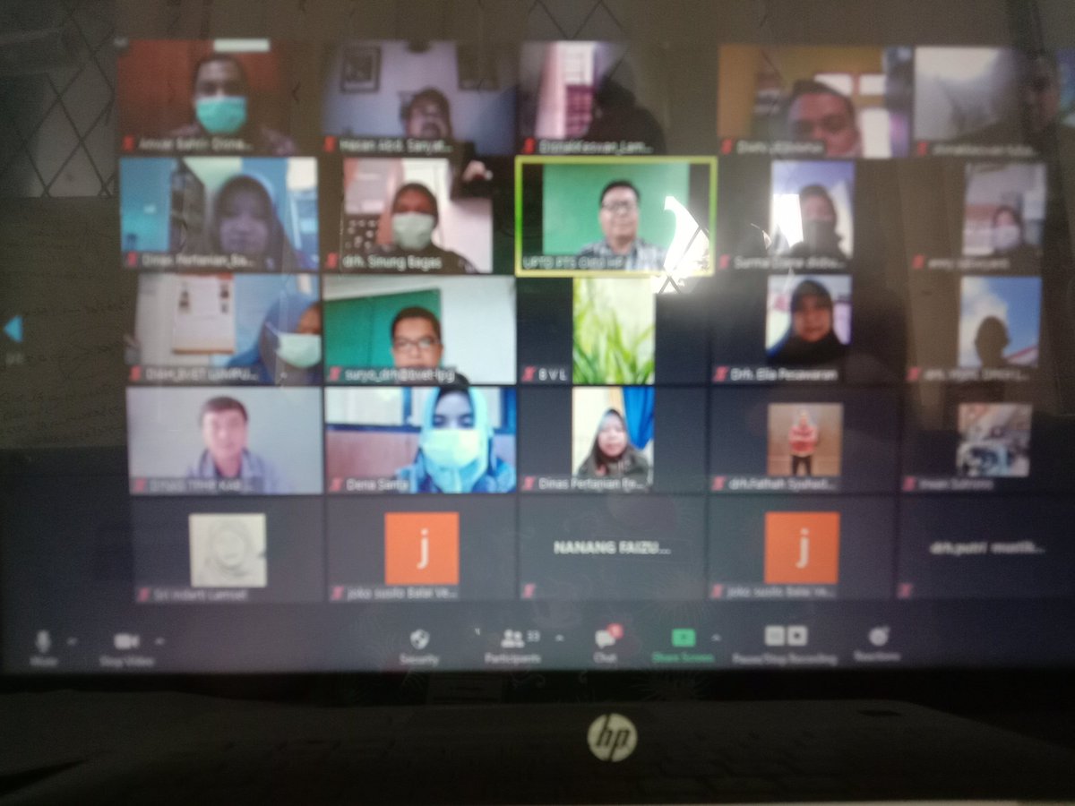 Rapat Koordinasi Penanganan Gangguan Reproduksi bersama Kabupaten 11 Juni 2021 secara daring