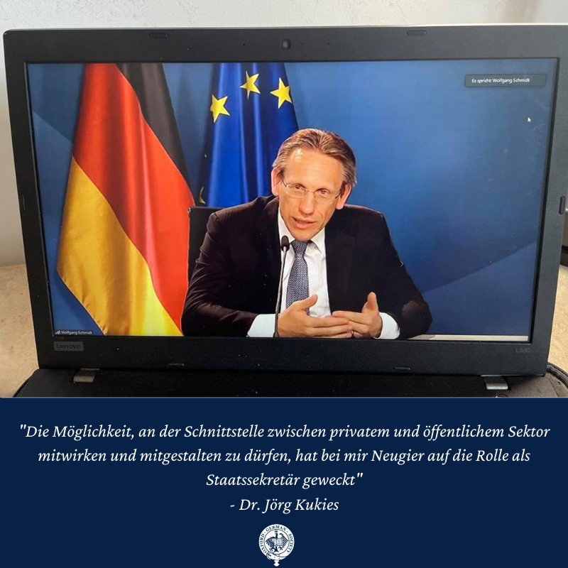 Ending the term with a fabulous event with <a href="/joergkukies/">Jörg Kukies</a> !  The current Secretary of State to the German ministry of finance and previously co-head of Goldman Sachs in Germany offered invaluable insights into the world of politics.