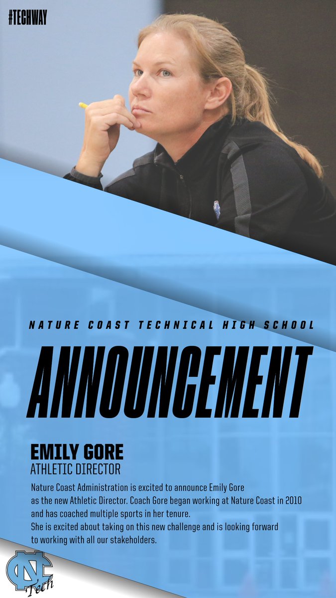 NCTAthletics's tweet image. Nature Coast announces new Athletic Director
@NCT_Admin @EmilyGore35 
#Techway #Sharknation