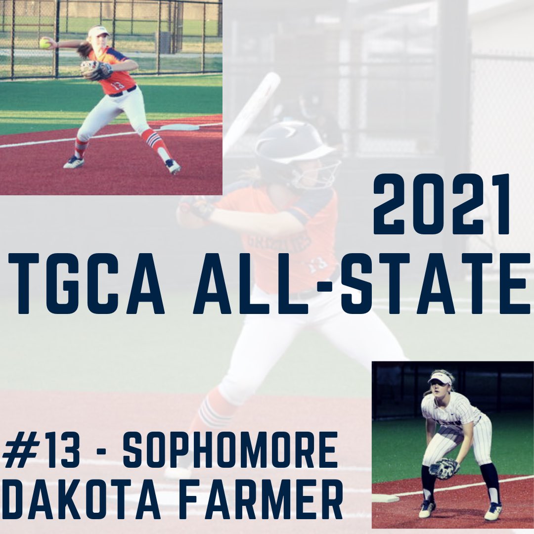 GlennHSSoftball's tweet photo. Awards Season!!
Congratulations to our very own So. Dakota Farmer on being named @AustinTGCA ALL-STATE!!!
We are so proud of you!
#SFTIA #Team5 #3P #WTD #AllInForGlenn #GrizzlyNation https://t.co/x4eZCcEdXh