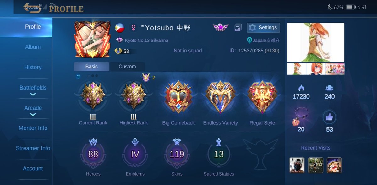 shenloooong's tweet photo. @MobileLegendsOL So far this is the highest rank that I've reach.
ML ID:125370285 SERVER:3130 https://t.co/OiNsrMg3kp