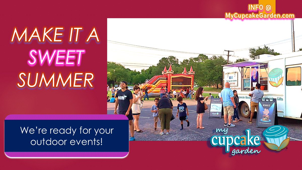 MyCupcakeGarden's tweet photo. Make it a SWEET Summer🧁!
→ We're ready for your outdoor events!

[#DallasCupcakeTruck #DFW #FoodTruck #FoodTrucks #SweetTruck #DessertTruck #DFWFoodTrucks] https://t.co/OmkBg3LibB