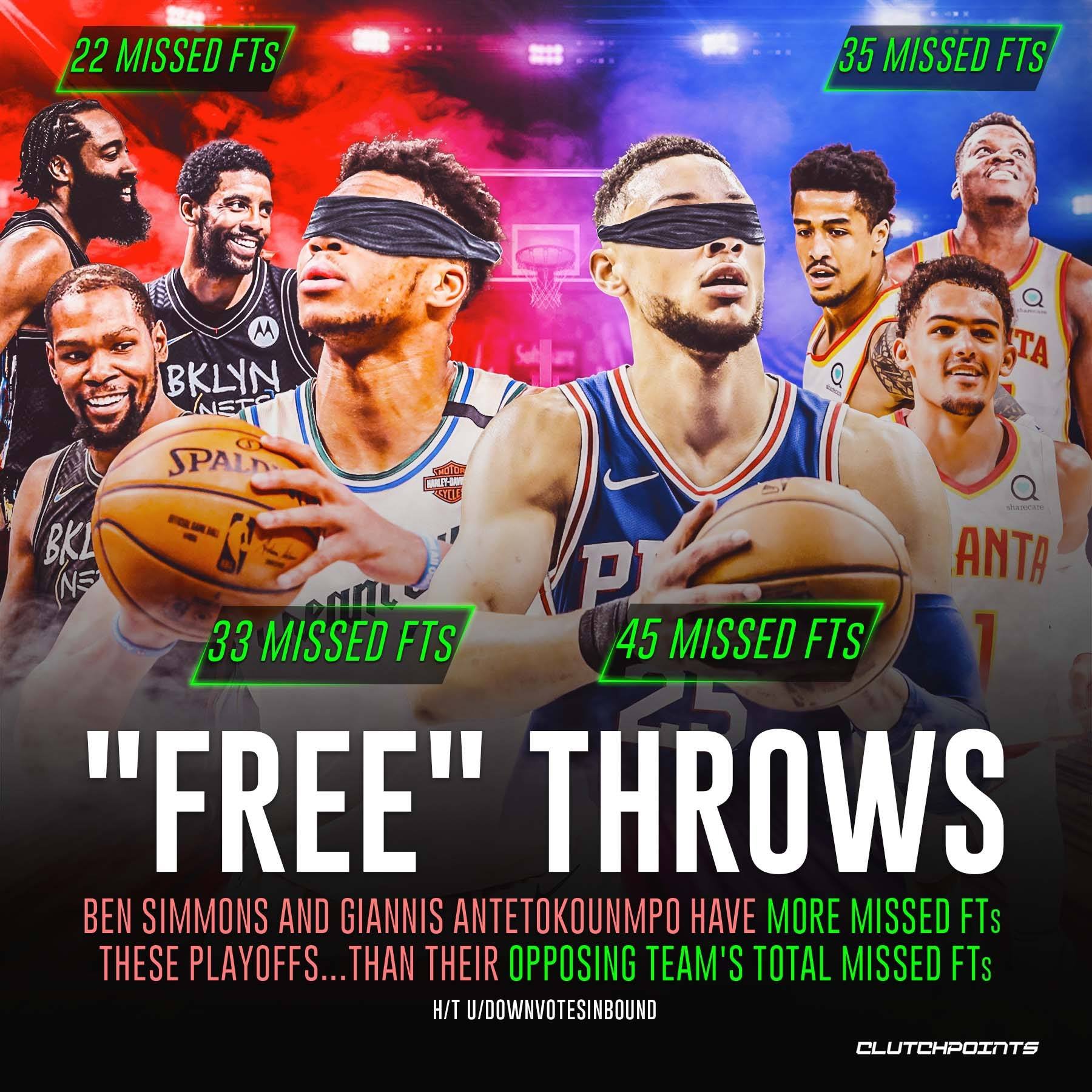 ClutchPoints on X: Ben Simmons and Giannis Antetokounmpo bring many things  to the table, but free throws are NOT one of them 😬 Will @SixersNationCP  and @BucksNationCP still make the Eastern Conference