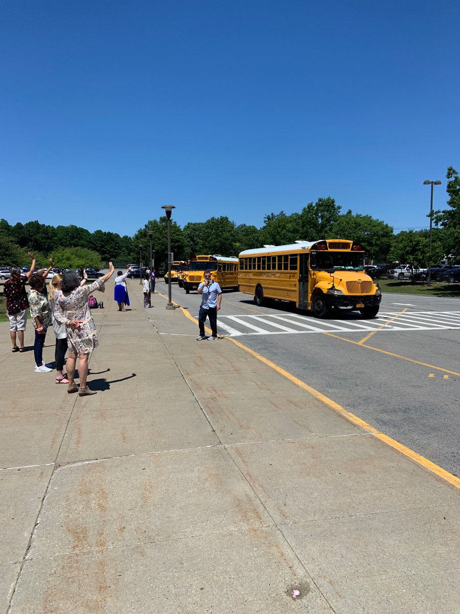 Mr. Singer and Mr. Harris load up the busses while staff waved best wishes to Cohort 2 today!