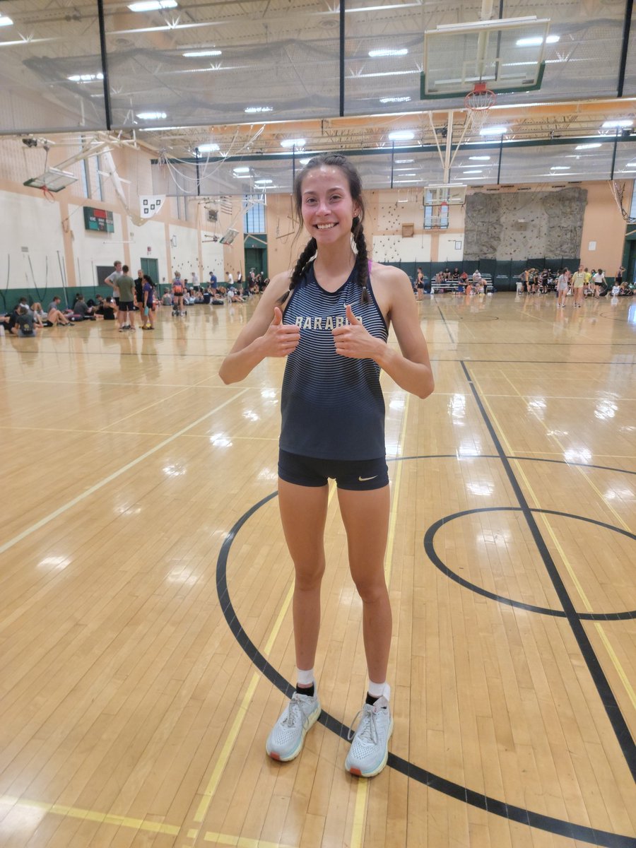 Got one state qualifier in before the storm delay! Gruner goes 5'2 in the high jump.