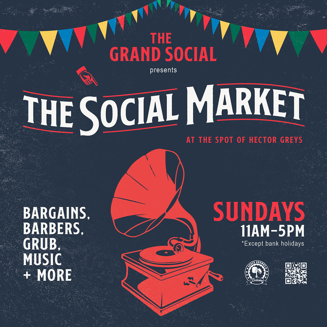 NEW FLEA MARKET starting out in @The Grand Social on Sunday's in July! 
If you are a stall holder check out the info here bit.ly/3vyIe9J 

#newFlea #newmarket #market #nicepeople #bargains #reuse #newGig