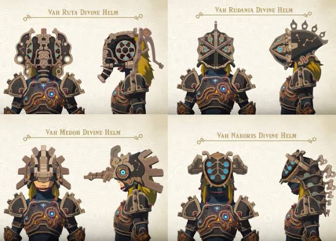 woorky's tweet photo. alguém sabe me falar se para conseguir os capacetes das bestas divinas dos amiibos do campeões tem que ter liberado todas as 4 #DivineBeasts? #BreathOfTheWild #BOTW https://t.co/9rVZElazOD